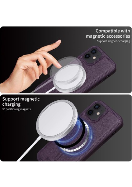IPhone 12 Kılıf Manyetik Araç Montaj Cüzdan Crad Yuvası ile Uyumlu (Yurt Dışından)
