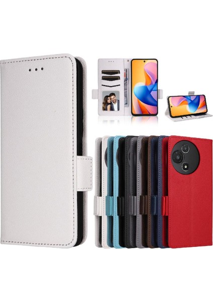 Flip Manyetik Kart Yuvaları Için Flip Case Tutucu Cüzdan Pu Deri Yan (Yurt Dışından)