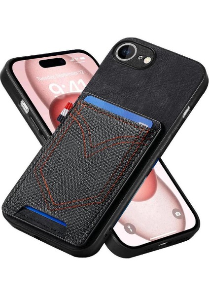 IPhone 16E Manyetik Araç Montaj Kot Cep Tasarım Crad Yuvası Kılıf (Yurt Dışından)