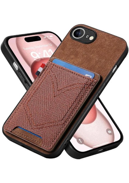 IPhone 16E Manyetik Araç Montaj Kot Cep Tasarım Crad Yuvası Kılıf (Yurt Dışından)