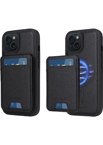IPhone 15 Pro Max Kılıf Manyetik Araç Montaj Cüzdan Crad Yuvası ile Uyumlu (Yurt Dışından)