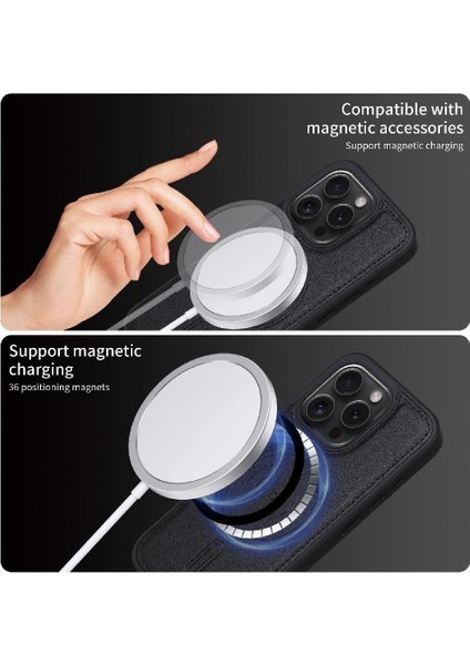 IPhone 15 Pro Max Kılıf Manyetik Araç Montaj Cüzdan Crad Yuvası ile Uyumlu (Yurt Dışından)