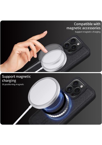 IPhone 16 Pro Max Vaka Cüzdan Crad Yuvası Kablosuz Şarj ile Uyumlu (Yurt Dışından)