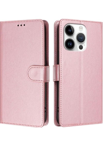 IPhone 15 Pro Klasik Tarzı Flip Case Manyetik Kapatma ile Uyumlu (Yurt Dışından)