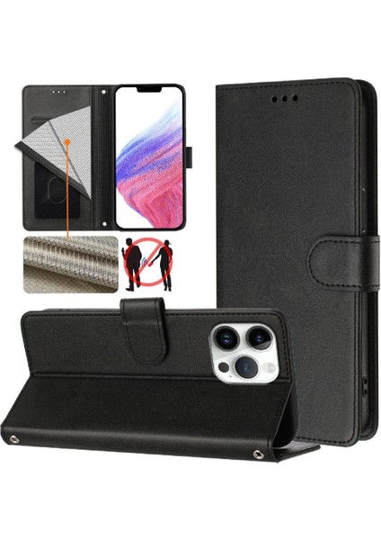 IPhone 16 Pro Max Klasik Tarzı Flip Case Kart Tutucu ile Uyumlu (Yurt Dışından)