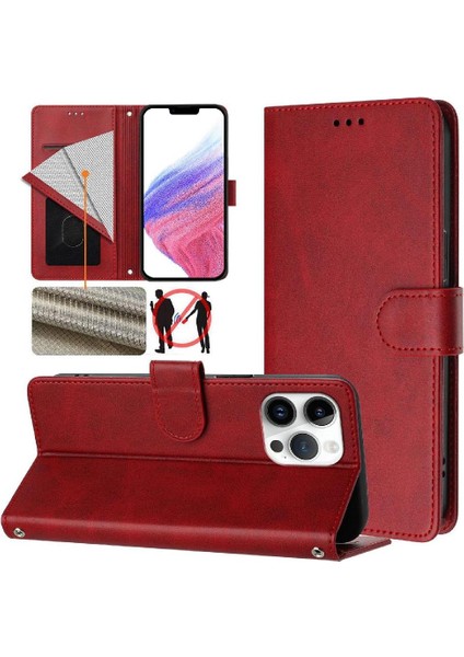 IPhone 14 Pro Max Klasik Tarzı Flip Case Kart Tutucu ile Uyumlu (Yurt Dışından)