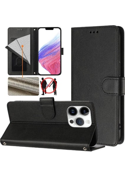 IPhone 15 Pro Klasik Tarzı Flip Case Manyetik Kapatma ile Uyumlu (Yurt Dışından)
