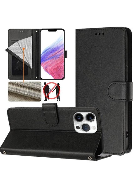 IPhone 15 Pro Max Klasik Tarzı Flip Case Manyetik Kart ile Uyumlu (Yurt Dışından)