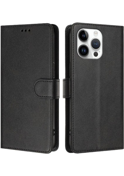 IPhone 15 Pro Max Klasik Tarzı Flip Case Manyetik Kart ile Uyumlu (Yurt Dışından)
