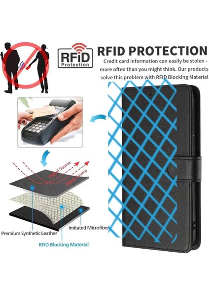 IPhone 14 Pro Klasik Tarzı Flip Case Cüzdan Kılıf Rfıd ile Uyumlu (Yurt Dışından)