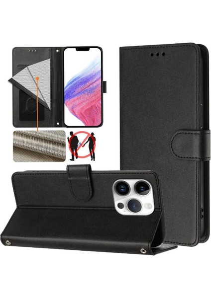 IPhone 14 Pro Klasik Tarzı Flip Case Cüzdan Kılıf Rfıd ile Uyumlu (Yurt Dışından)