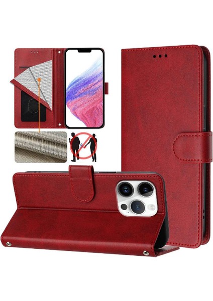 IPhone 16 Pro Klasik Tarzı Flip Case Manyetik Kapatma ile Uyumlu (Yurt Dışından)