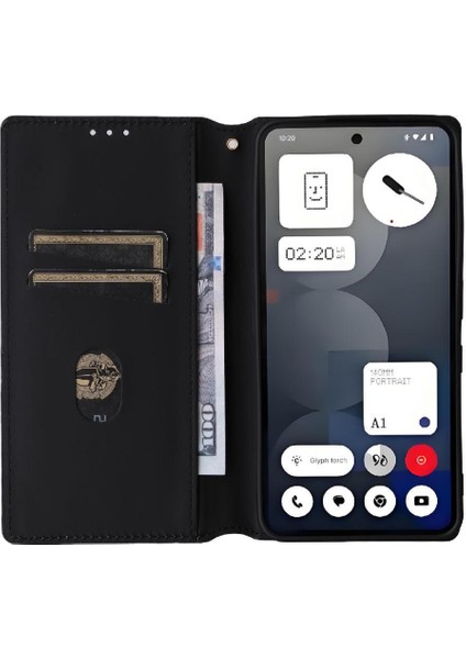 Nothing Phone 3A Pro Kart Yuvaları Tutucu Pu Deri 3D Desen Için Kılıf (Yurt Dışından)