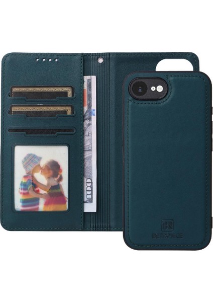 IPhone 16E Kablosuz Şarj Rfıd Engelleme Cüzdan Ayrılabilir Flip Case (Yurt Dışından)