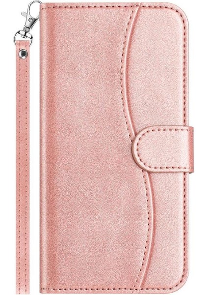IPhone 16 Pro Max Kart Yuvaları Tutucu Renkli Bilek Kayışı Pu Flip Case (Yurt Dışından)