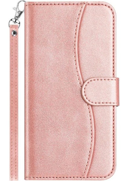 IPhone 13 Pro Pu Deri Kart Yuvaları Tutucu Bilek Kayışı Flip Case (Yurt Dışından)