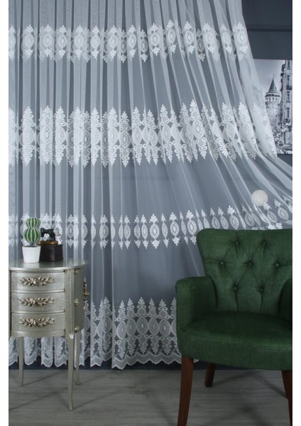 Tül Perde Desenli Nakışlı Işlemeli Güpürlü Ekru Kırık Beyaz Üst Kalite Kırışmaz Salon Sık Pile fiyatları