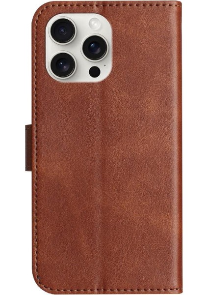IPhone 15 Pro Max Kart Yuvaları Tutucu Pu Deri Renkli Flip Case (Yurt Dışından)
