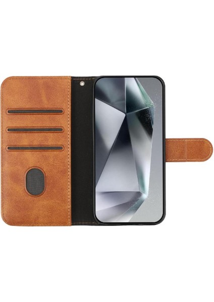 IPhone 15 Pro Max Kart Yuvaları Tutucu Pu Deri Renkli Flip Case (Yurt Dışından)