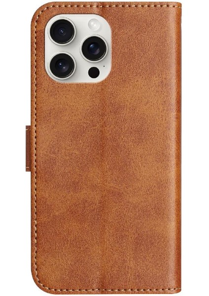 IPhone 15 Pro Max Kart Yuvaları Tutucu Pu Deri Renkli Flip Case (Yurt Dışından)