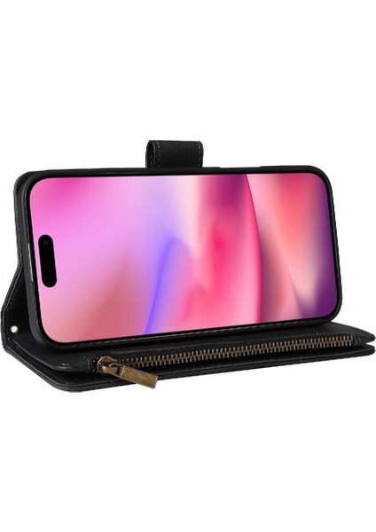 IPhone 16 Pro Fermuarlı Cebi ile Uyumlu Saf Renk Nakit Yuvaları 9 (Yurt Dışından)