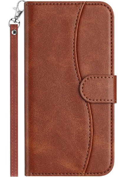 IPhone 16 Pro Max Kart Yuvaları Tutucu Renkli Bilek Kayışı Pu Flip Case (Yurt Dışından)