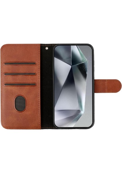 IPhone 16 Pro Max Kart Yuvaları Tutucu Renkli Bilek Kayışı Pu Flip Case (Yurt Dışından)