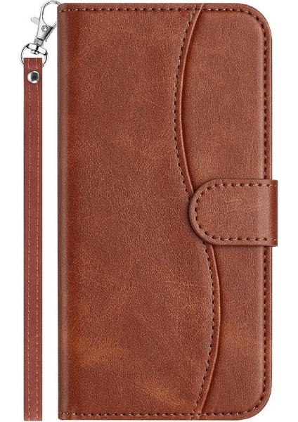 IPhone 14 Pro Max Darbeye Dayanıklı Bilek Kayışı Renkli Pu Deri Flip Case (Yurt Dışından)
