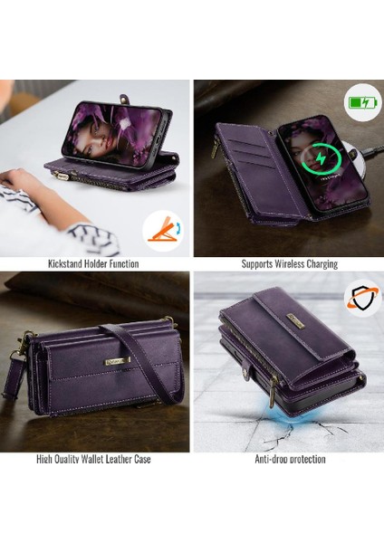 Kart Yuvaları ile IPhone 15 Pro Cüzdan Durumda Rfıd Engelleme Ayrılabilir Pu (Yurt Dışından) fırsatları