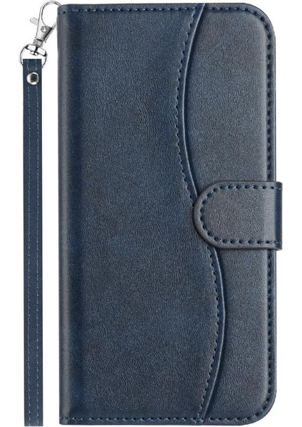IPhone 14 Pro Darbeye Pu Deri Kart Yuvaları Tutucu Bilek Flip Case (Yurt Dışından)