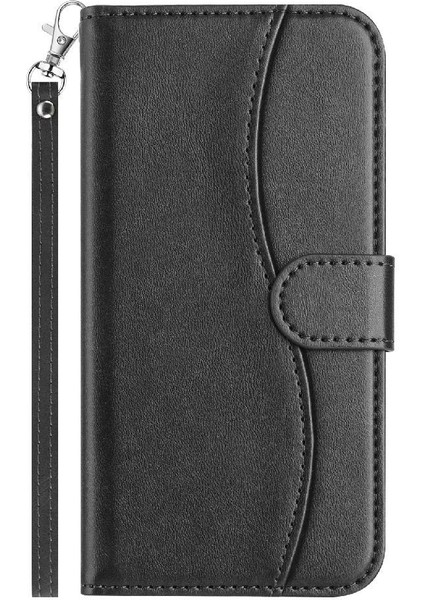 IPhone 13 Pro Max Darbeye Dayanıklı Bilek Kayışı Kart Yuvaları Tutucu Flip Case (Yurt Dışından)
