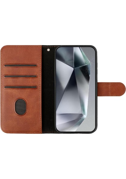 IPhone 14 Pro Darbeye Pu Deri Kart Yuvaları Tutucu Bilek Flip Case (Yurt Dışından)