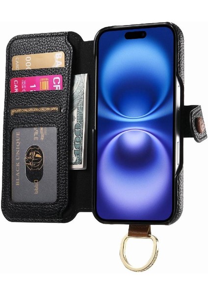 IPhone 13 Pro Max Vaka Crad Yuvası Fermuar Standı Cüzdan ile Uyumlu (Yurt Dışından)