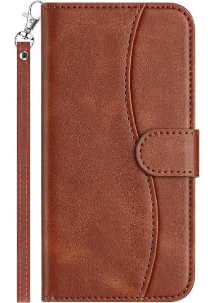 IPhone Se2 Bilek Kayışı Darbeye Dayanıklı Kart Yuvaları Tutucu Pu Flip Case (Yurt Dışından)