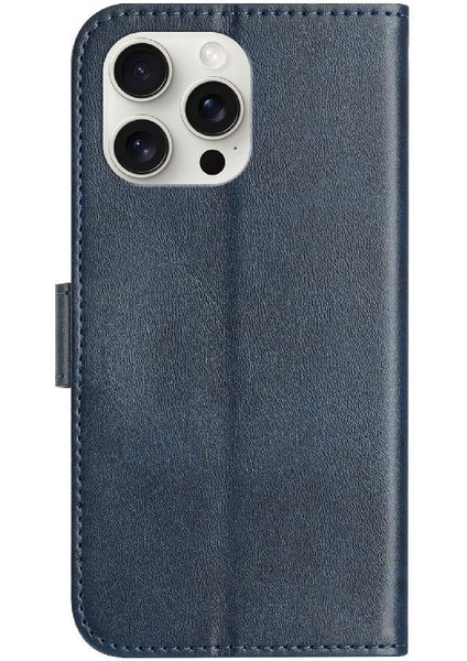 IPhone 15 Pro Max Kart Yuvaları Tutucu Pu Deri Renkli Flip Case (Yurt Dışından)