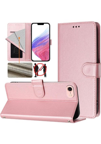 IPhone Se 2022 Klasik Tarzı Flip Case Rfıd Engelleme Durumda ile Uyumlu (Yurt Dışından)