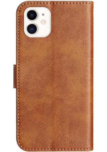 IPhone 12 Mini Renkli Bilek Kayışı Kart Yuvaları Tutucu Pu Flip Case (Yurt Dışından)