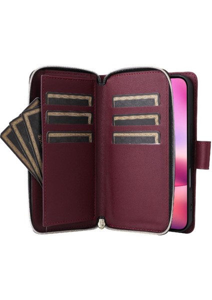 IPhone 13 Pro Max Cüzdan Kılıf 9 Kart Tutucu Crossbody ile Uyumlu ve (Yurt Dışından)