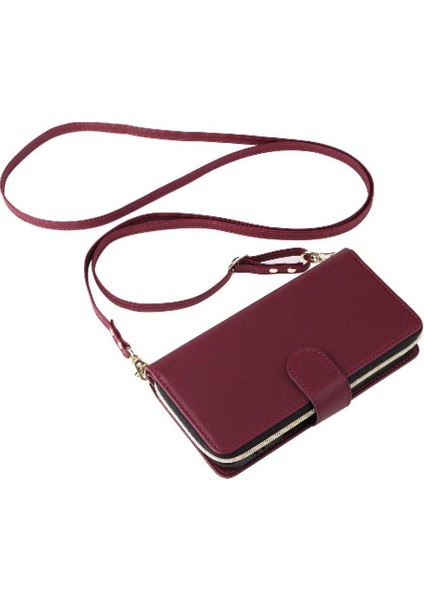 IPhone 13 Pro Max Cüzdan Kılıf 9 Kart Tutucu Crossbody ile Uyumlu ve (Yurt Dışından)