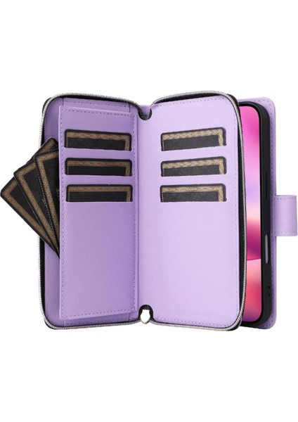 IPhone 13 Pro Max Cüzdan Kılıf 9 Kart Tutucu Crossbody ile Uyumlu ve (Yurt Dışından)