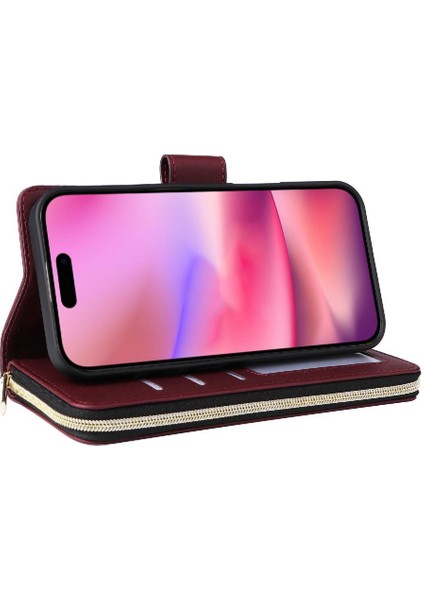 IPhone 14 Pro Max Cüzdan Kılıf Manyetik Kapatma Fermuar 9 Pu ile Uyumlu (Yurt Dışından) fırsatları