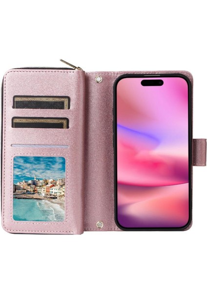 IPhone 13 Pro Max Cüzdan Kılıf 9 Kart Tutucu Crossbody ile Uyumlu ve (Yurt Dışından)
