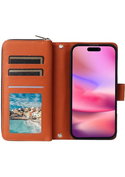 IPhone 13 Pro Max Cüzdan Kılıf 9 Kart Tutucu Crossbody ile Uyumlu ve (Yurt Dışından)