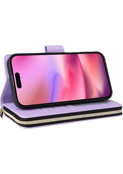 IPhone 16 Pro Max Cüzdan Kılıf Pu Deri 9 Kart Tutucu ile Uyumlu ve (Yurt Dışından)