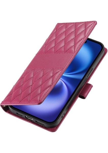 IPhone 14 Plus Vaka Zarif Deri Çanta Çift Sapanlar ile Uyumlu (Yurt Dışından)