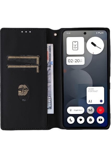 Nothing Phone 3A Pro Kart Yuvaları Tutucu Pu Deri 3D Desen Için Kılıf (Yurt Dışından)