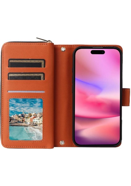 IPhone 12 Cüzdan Kılıf Crossbody ve Bilek Kayışı Pu Deri ile Uyumlu (Yurt Dışından) fırsatları