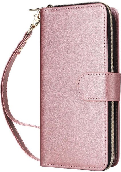 IPhone 12 Cüzdan Kılıf Crossbody ve Bilek Kayışı Pu Deri ile Uyumlu (Yurt Dışından) fırsatları
