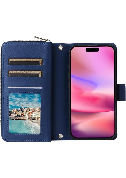 IPhone 12 Pro Cüzdan Kılıf 9 Kart Tutucu Manyetik Kapatma ile Uyumlu (Yurt Dışından)