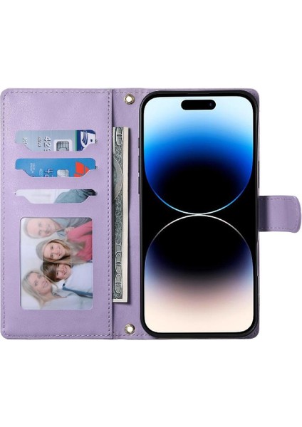 IPhone 15 Pro Max Kılıf Çift Sapanlar Zarif Cüzdan Deri ile Uyumlu (Yurt Dışından)